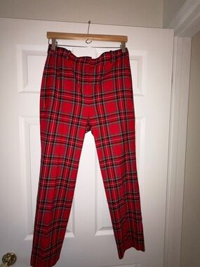 J. Crew Red Plaid Chinos